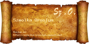 Szmolka Orsolya névjegykártya